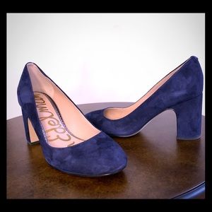 Sam Edelman blue suede block heels